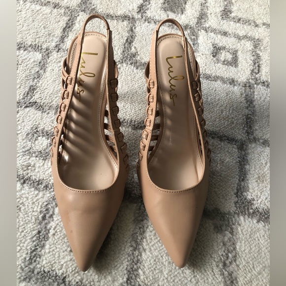 Lulus Nude Slingback Pumps size 8.5 - Picture 3 of 7